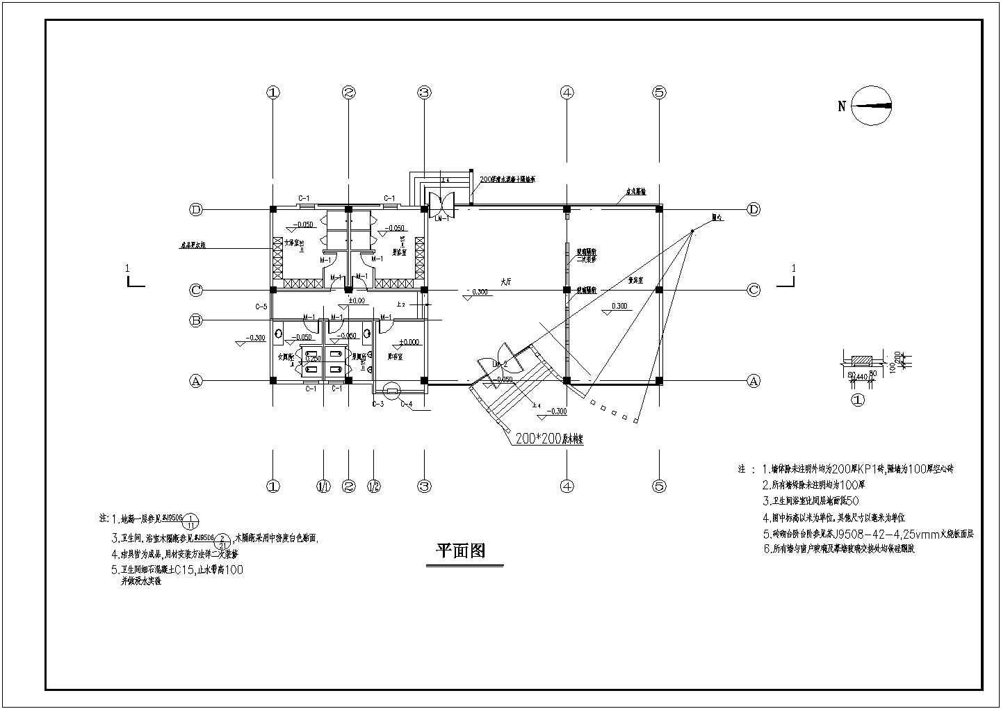 某单层会所建筑设计施工图