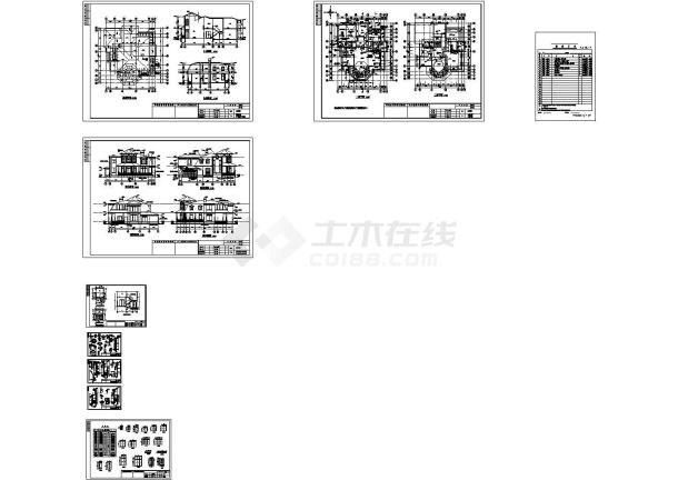 340平方米二层独栋别墅设计cad图-图一