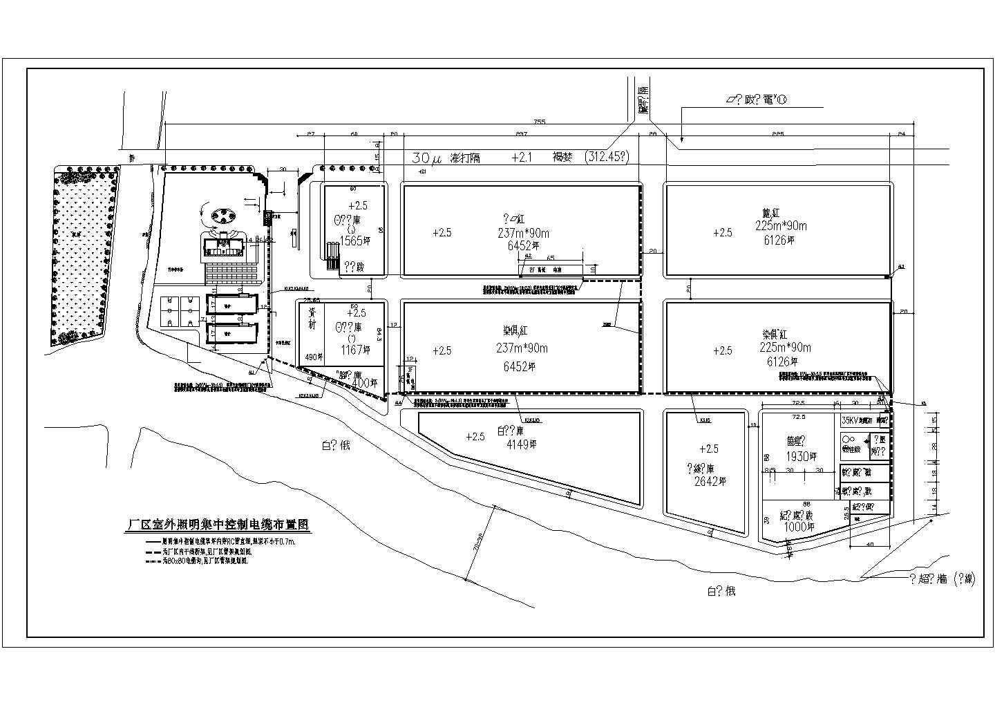 某厂区中心道路路灯分布设计施工图