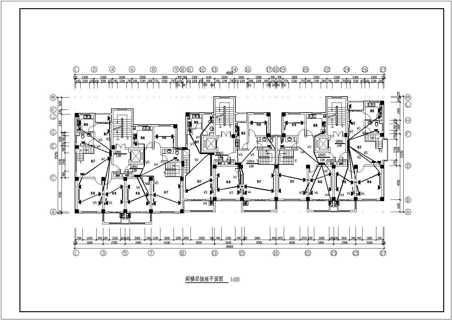 某地高层住宅电气施工设计CAD图纸