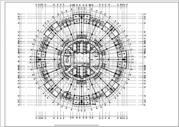 某地小型详细的圆形高层办公楼建筑方案图（共5张）-图二