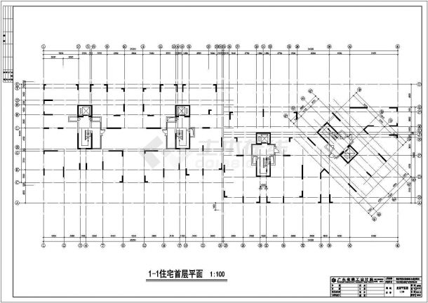 某地大型详细的高层办公楼建筑设计图（共16张）-图二