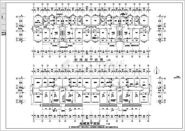 某地住宅建筑cad施工图（共2张）-图二