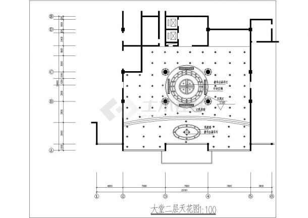 某地西餐厅一层平面设计图（共6张）-图二