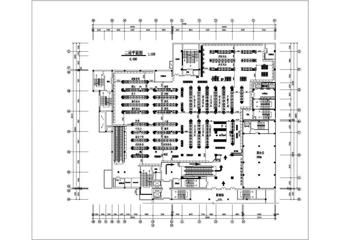某地小型二层某超市建筑设计图纸（共2张）_图1