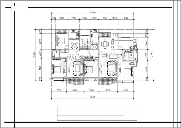 某地小型实用高层办公楼建筑设计图（共5张）-图二