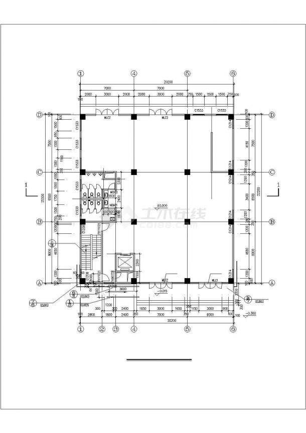 某地详细实用小高层办公楼建筑施工图（共11张）-图一