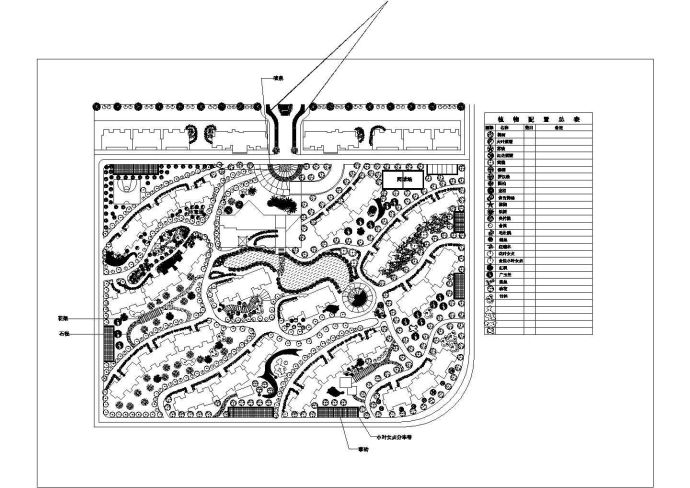 某花园小区植物配置绿化设计施工图_图1
