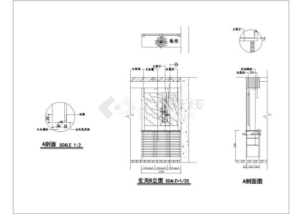 某室内装修各房间cad立面设计大样施工图-图二