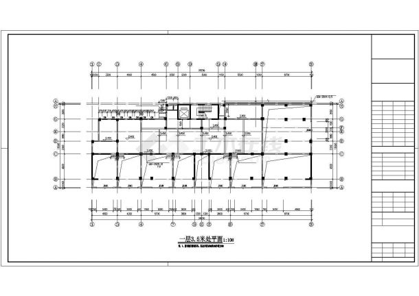 某地实用详细小高层办公楼建筑施工图（共16张）-图二