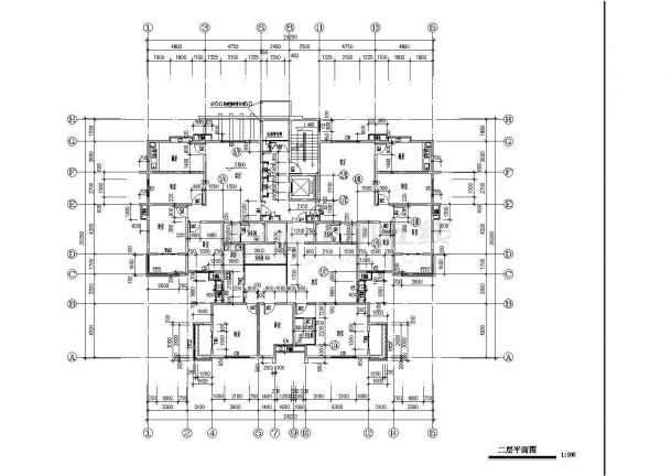某地大型塔式高层办公楼建筑施工图（共19张）-图二