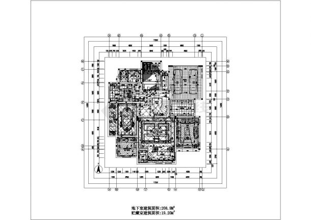 某高档别墅全套装修cad平面施工图纸-图二