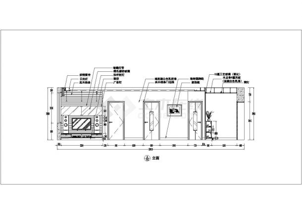 某酒店大厦室内装修cad施工方案图-图一