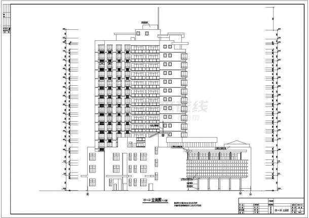 某高层商务公寓楼全套设计建筑CAD施工图纸-图二