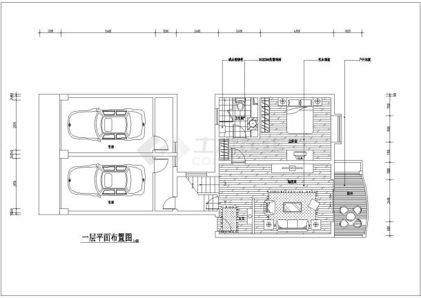 某小型私人别墅建筑装修设计CAD图-图二