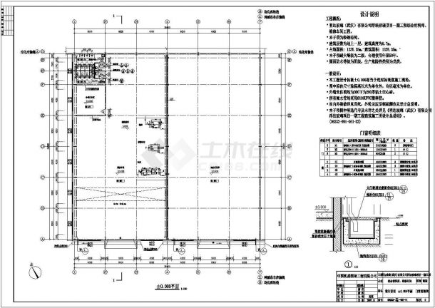 某厂房建筑工程设计施工图纸（共3张）-图二