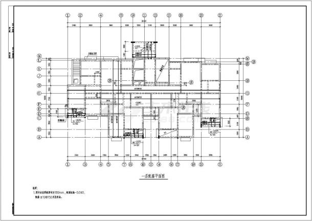 某地十二层（带地下室）剪力墙结构住宅结构方案图-图一