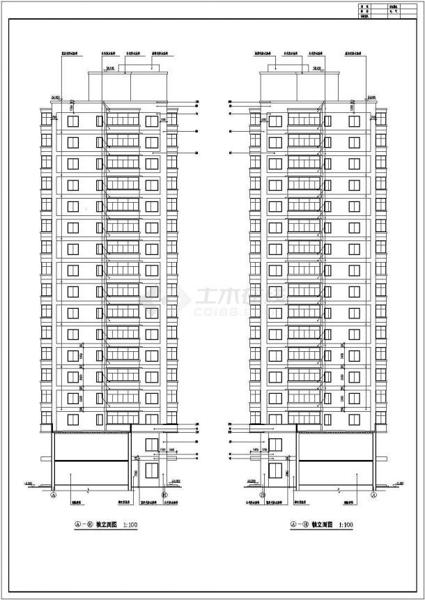 某教育小区区4号楼设计建筑cad施工图-图一