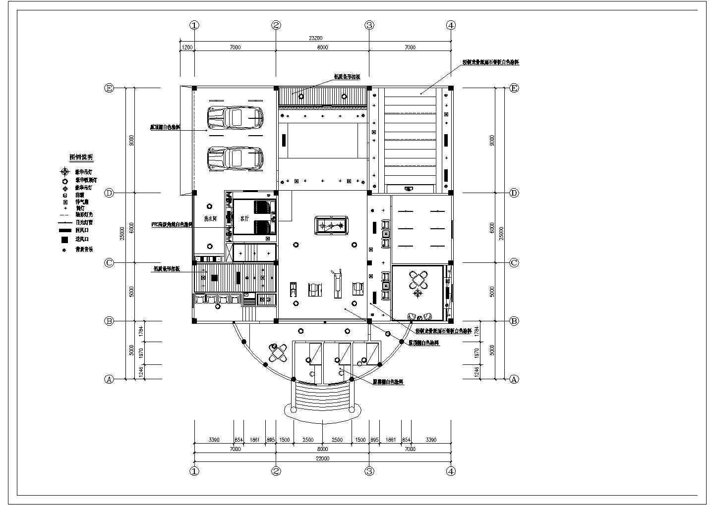 简单的一套别墅装修设计CAD图（共9张）