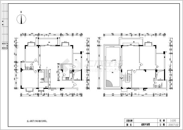 某复式住宅户型室内装修cad施工图-图一