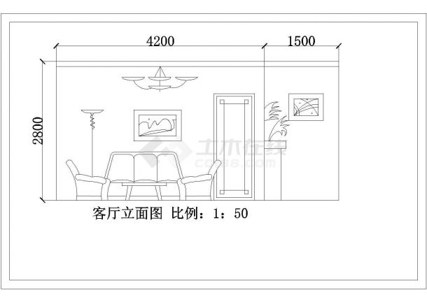 简单小型的别墅装修设计施工CAD图-图一