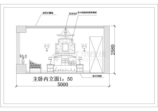 简单小型的别墅装修设计施工CAD图-图二