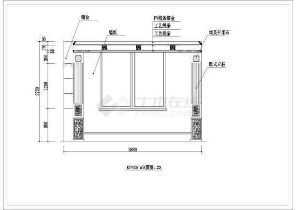 某经典ktv包厢室内装修cad施工图纸-图一