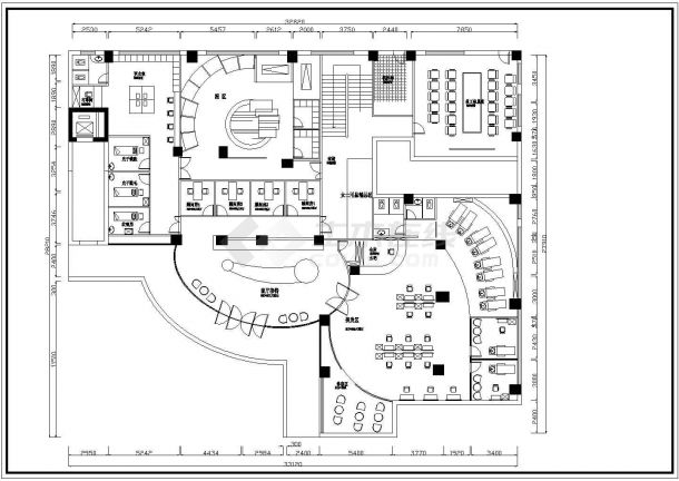 某地区美容院室内装修设计CAD施工图纸-图一