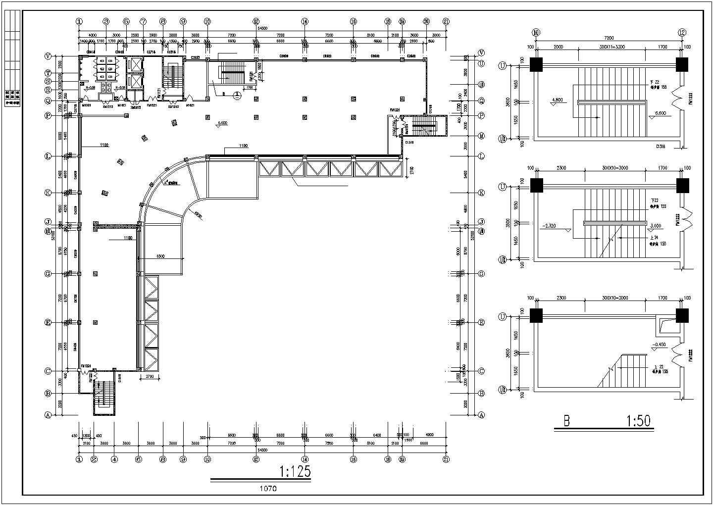 商业办公大厦建筑平面设计CAD图