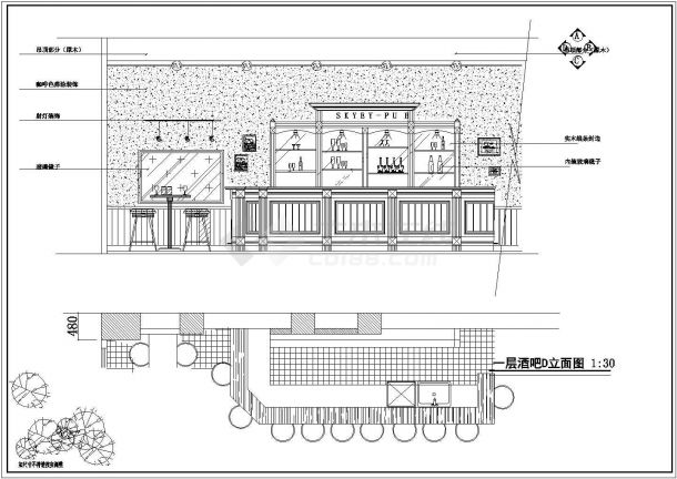 某地二层酒吧娱乐场所装修规划施工方案图-图一