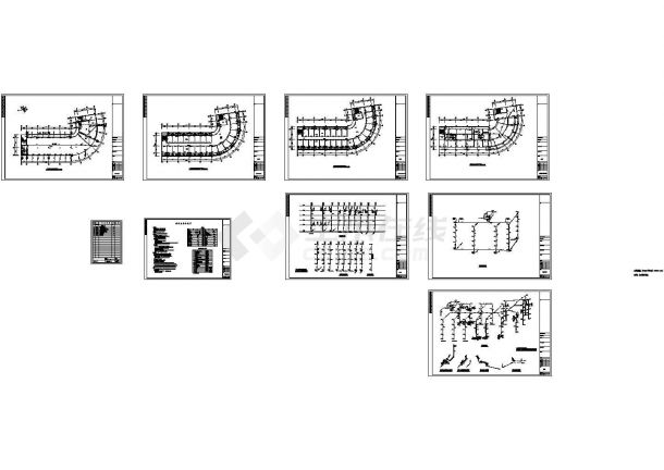 长50米 宽14.2米 5层J型宿舍楼水施CAD图纸（含给排水设计说明）-图一