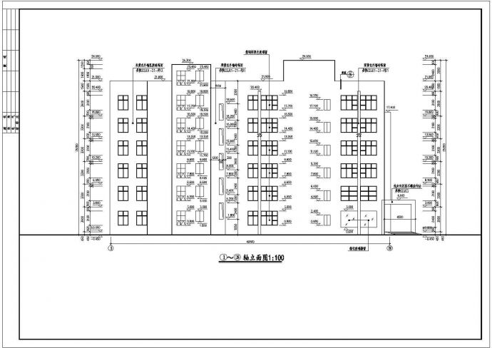 某中医院五层住院楼建筑cad施工设计方案图_图1