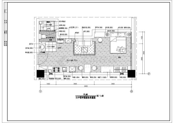 某经典住宅楼样板房室内装修cad施工图纸-图二