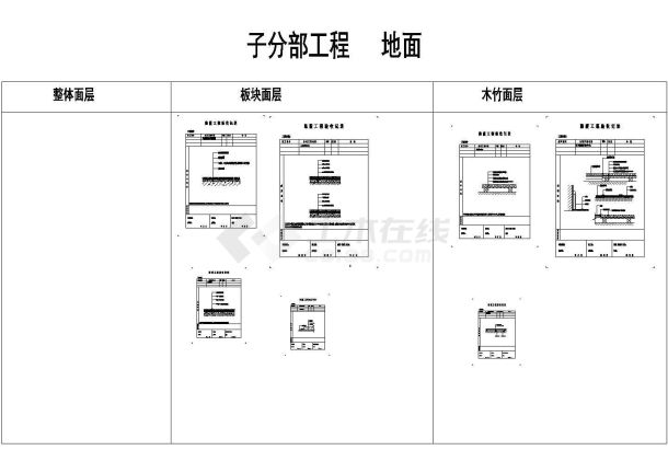 某包含地毯、地砖、木地板地面基层大样图-图一