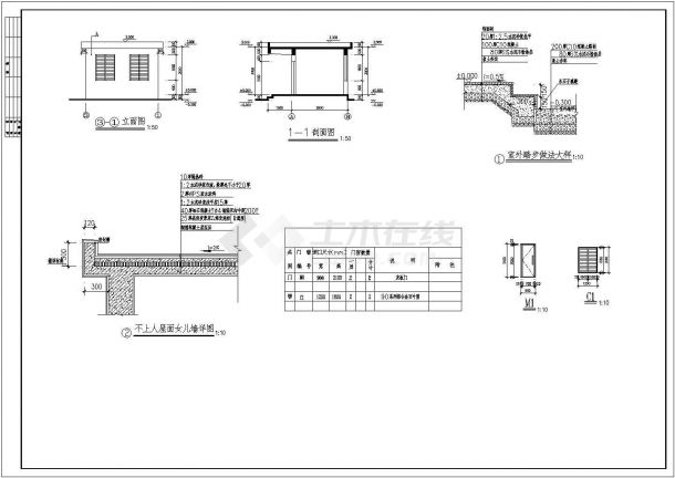 一层医院污水处理机房氧气站建筑caf施工图-图二