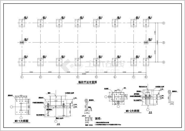 某12.6米娿钢结构厂房（带吊车）结构施工图-图一