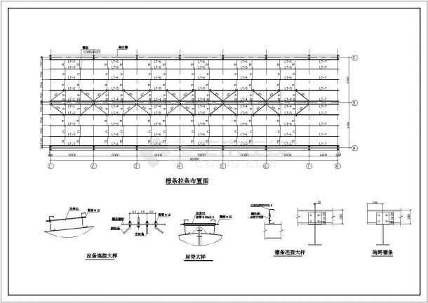 某12.6米娿钢结构厂房（带吊车）结构施工图-图二