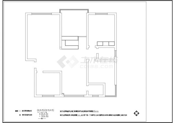 某经典住宅楼户型cad施工设计图纸-图二