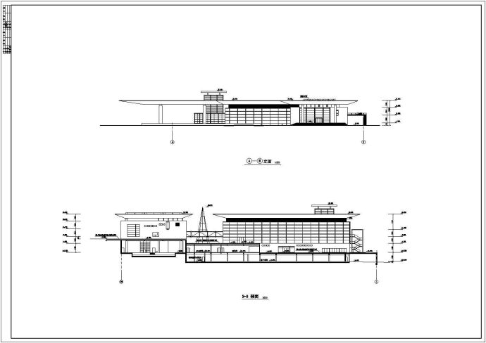 南方某市体育馆整套建筑CAD施工图纸_图1