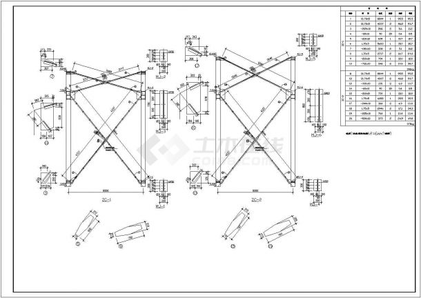 某地排架钢结构厂房结构设计施工图-图二