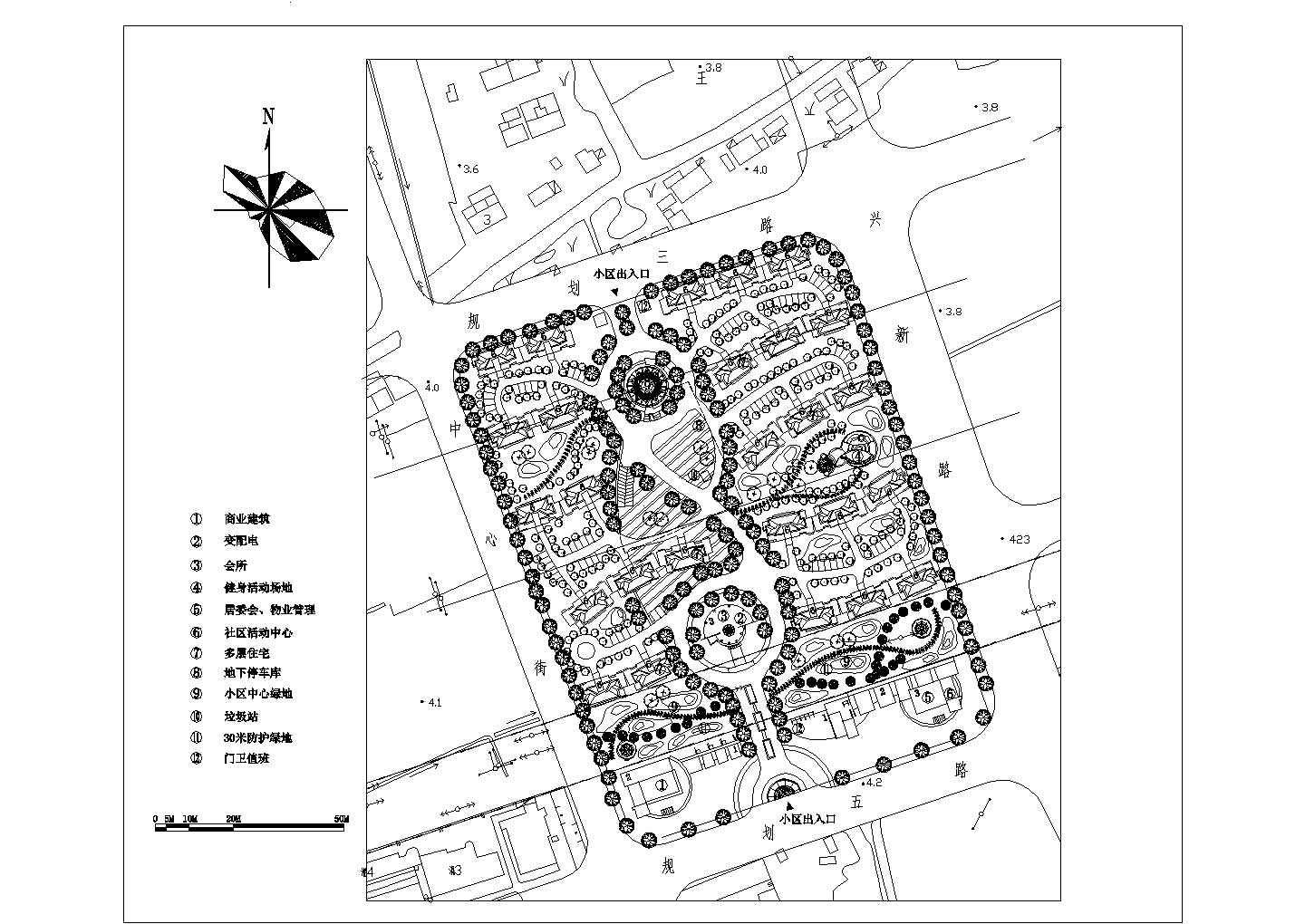上海金山小区规划平面图