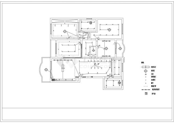 某住宅楼样板间室内装修cad施工设计图-图二