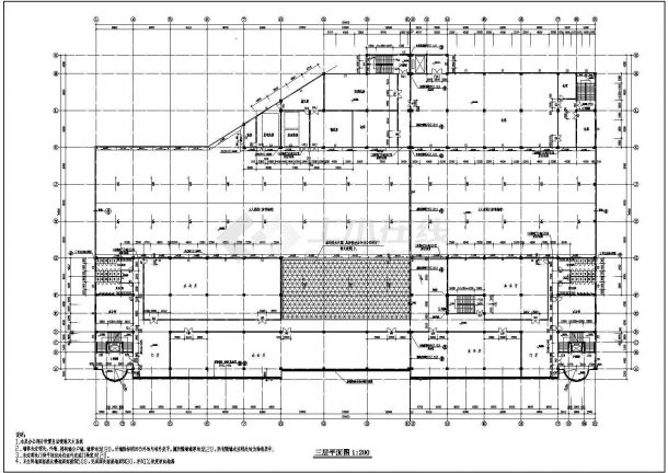 某地大型三层豪华超市全套建筑施工图-图二