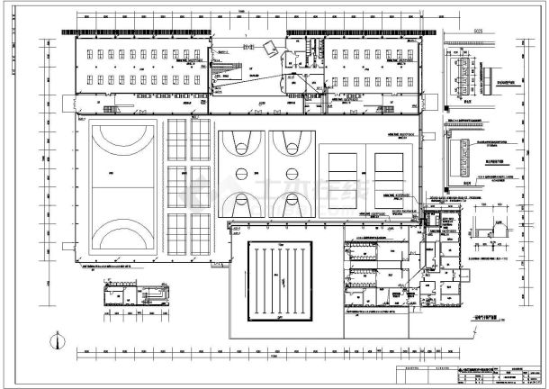 东华大学体育中心电气cad施工图-图一