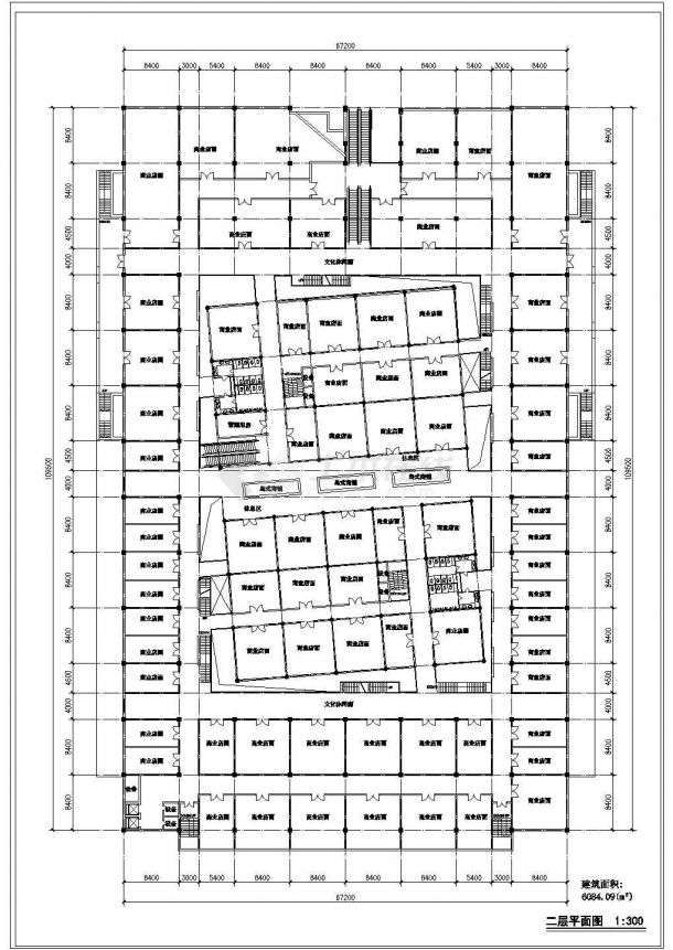 某地四层综合商场大楼建筑施工图纸-图二