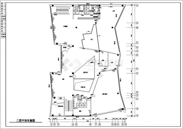 某社区售楼处室内装饰cad施工设计图-图一