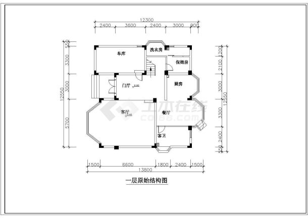 某别墅经典装修设计cad施工图纸-图一