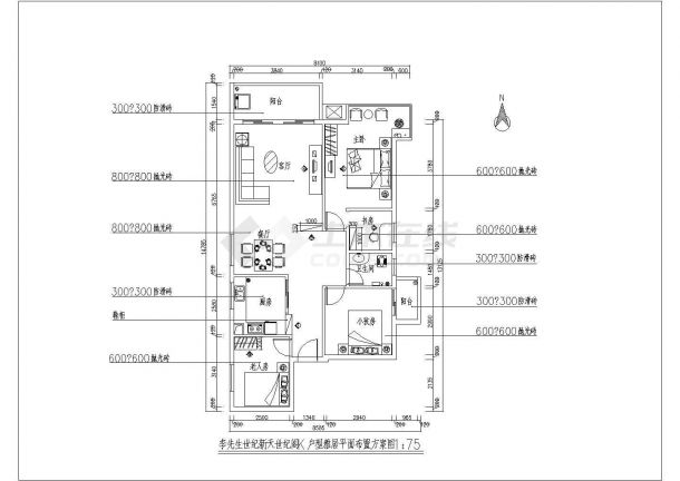 经典户型平面cad设计装修施工图-图二