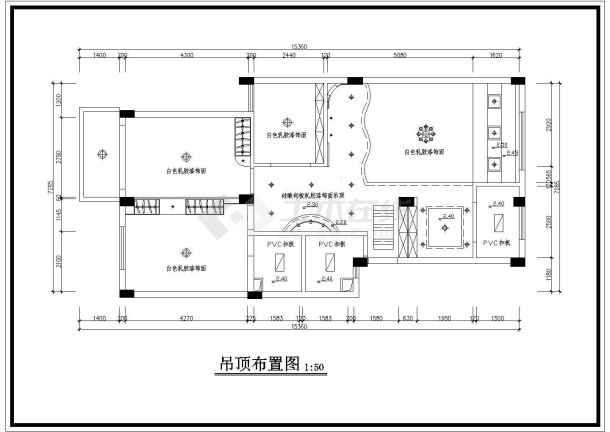 经典家居室内装修cad平立面施工图-图二