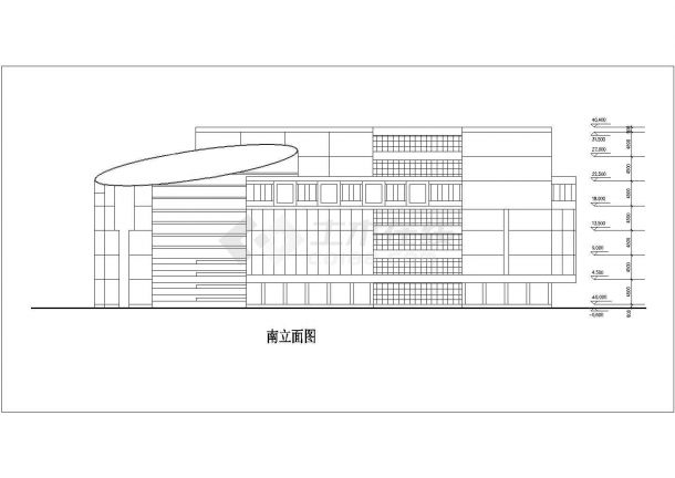 某地七层商场购物中心建筑施工图纸-图二